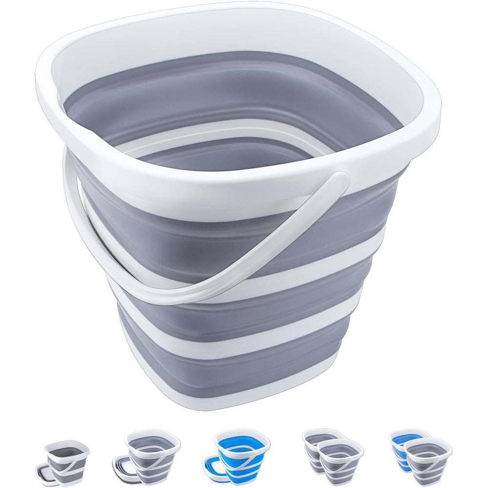Craftend collapsible bucket 10L front view expanded for cleaning.