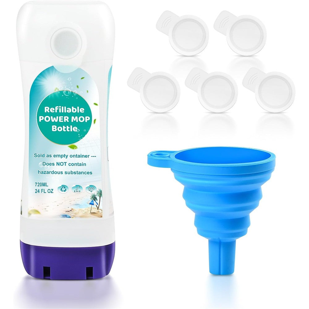 Bisenkud Refillable Bottle for Swiffer Power Mop front view reusable floor cleaner container