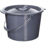 Medline commode bucket with lid and handle front view replacement medical pail