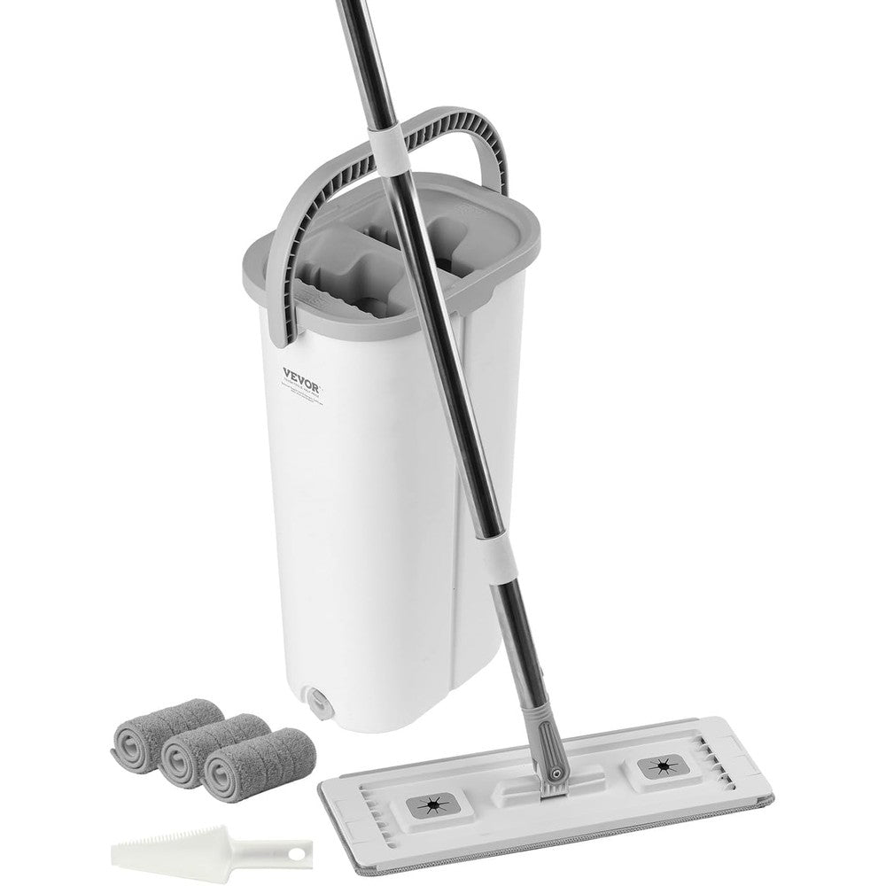 VEVOR Mop and Bucket Wringer Set front view flat mop system