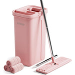 JOYMOOP Pink Mop and Bucket set with hands free wringer system.