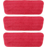TreeLen microfiber mop pads front view showing three red replacement heads for floor cleaning.