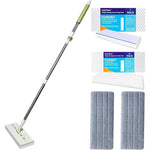 BAISENJIE magic sponge eraser mop front view showing sixty inch adjustable handle and flat head