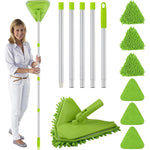 Bokton wall and baseboard cleaner mop tool front view highlighting the green triangular head