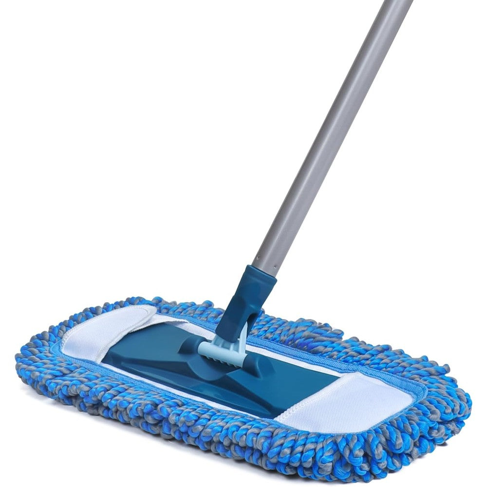 TrueYee Microfiber Dust Mop front view showcasing the 57 inch long handle and flat cleaning head.