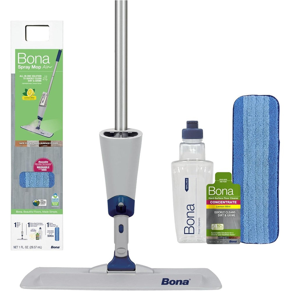 Bona Spray Mop Air front view of lightweight cleaning kit with microfiber pad
