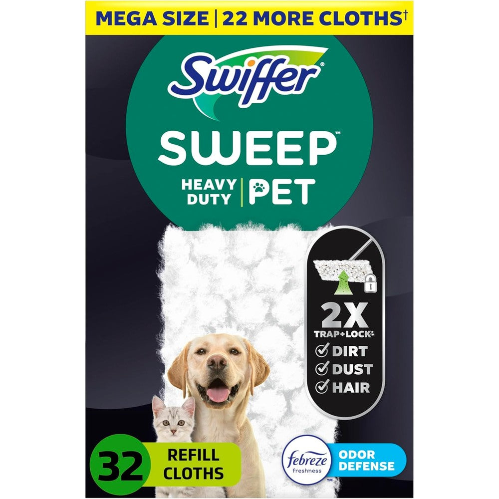 Swiffer Sweeper Pet Heavy Duty Dry Cloth Refills front pack view