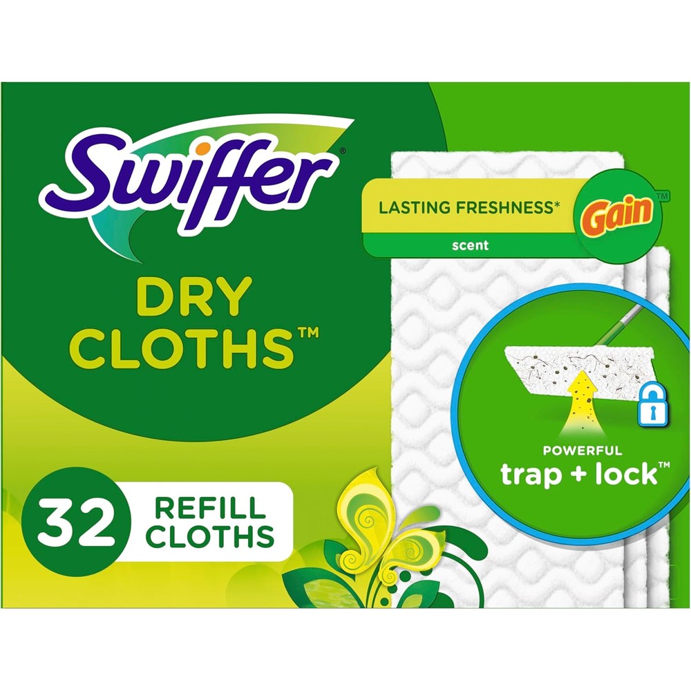 Swiffer Sweeper Dry Sweeping Cloth Refills Gain Original 32 Count packaging front view
