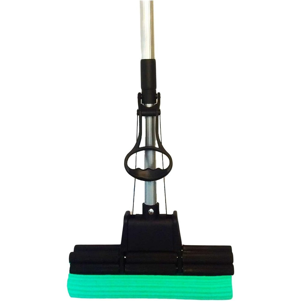 PVA Professional Double Roller Sponge Foam Mop front view showcasing the ultra-absorbent green cleaning head.