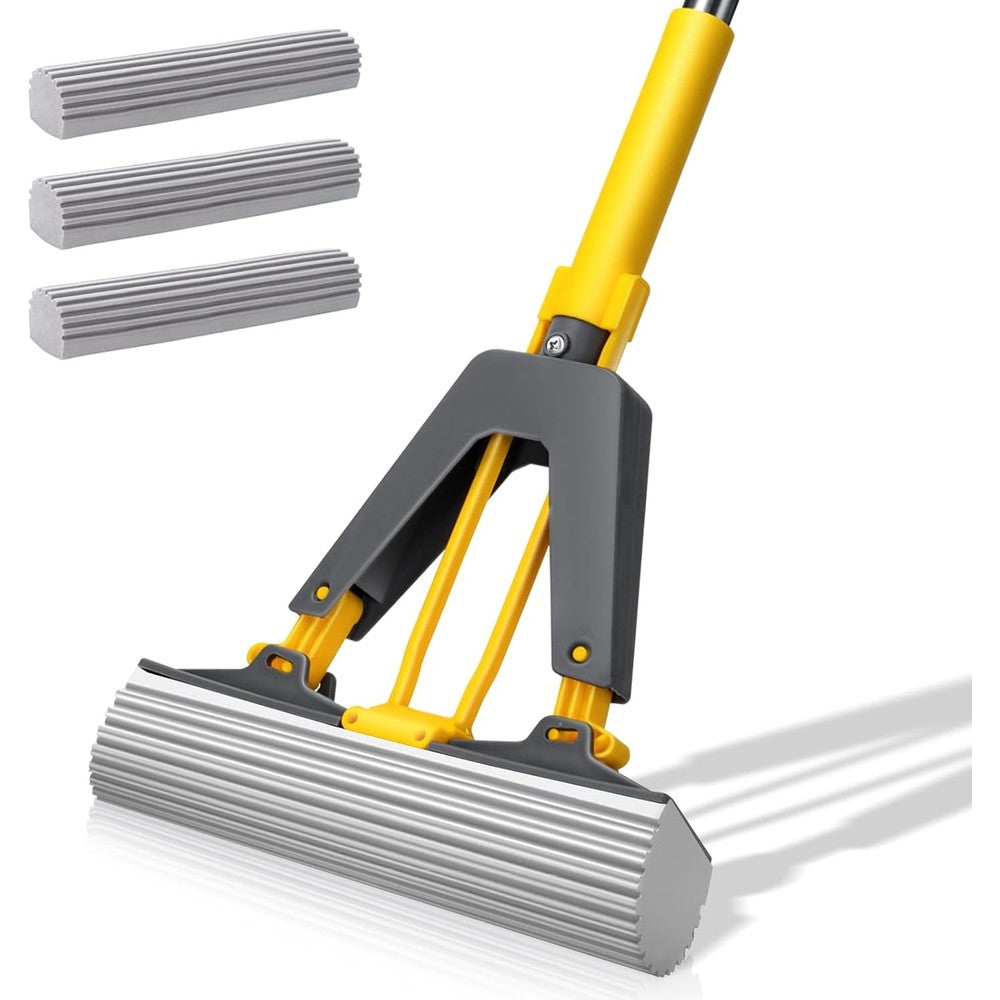 MASTERTOP PVA sponge mop front view with self squeeze handle structure