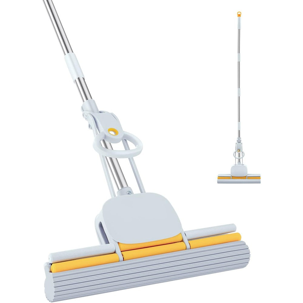 DUDTO PVA Sponge Mop front view showcasing the fifteen inch blue sponge head.