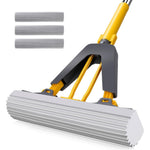 Masthome roller sponge mop front view showing the self squeezing handle mechanism