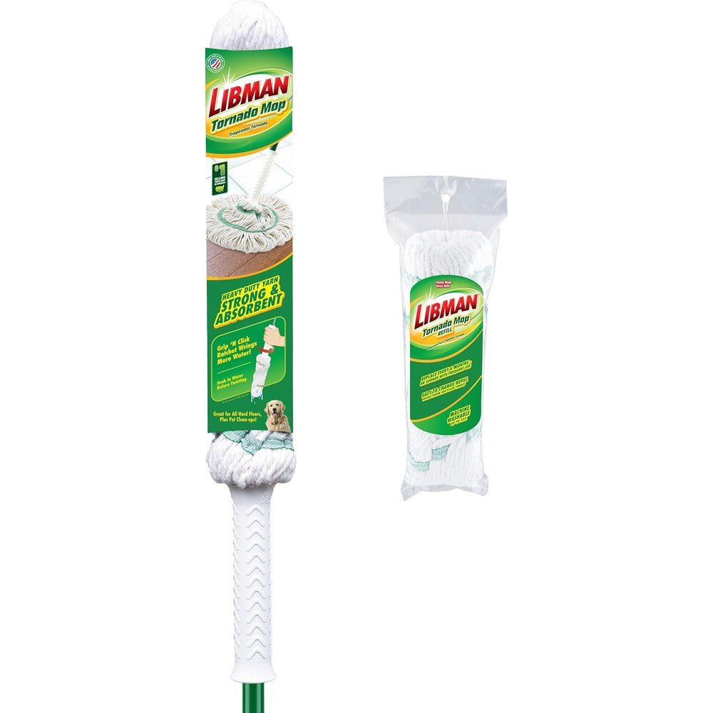 Libman Commercial Tornado Mop with extra refill head front view premium imported self wringing floor cleaning system