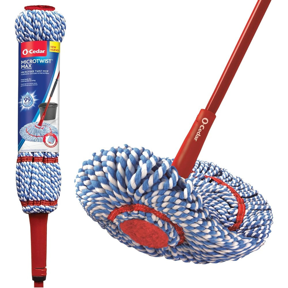 O-Cedar MicroTwist MAX Microfiber Twist Mop front view showcasing the eighteen inch mop head.