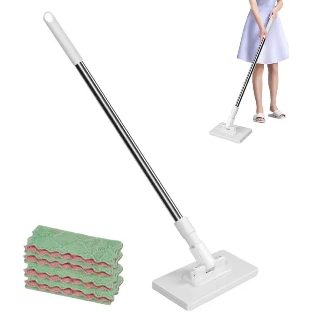 GZWY automatic cloth changing mini mop front view showing the white rotating head and stainless steel handle.