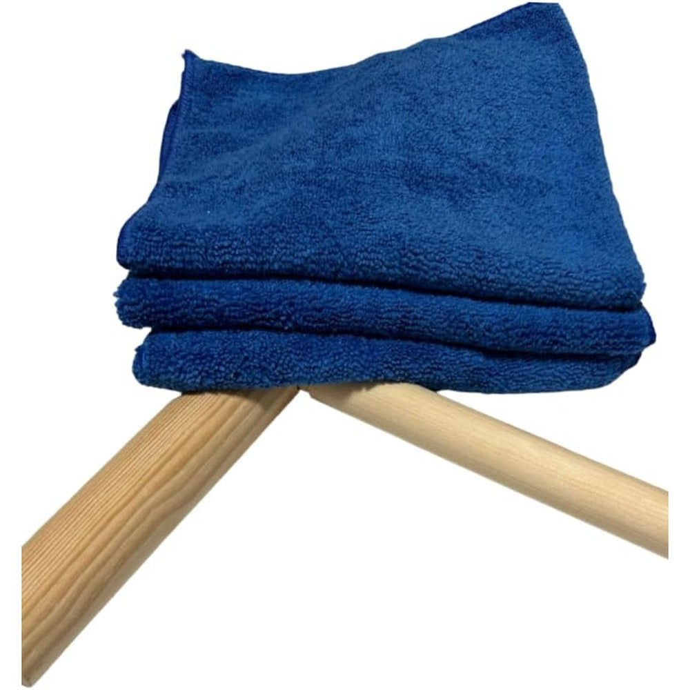 GUAYABERASCUBANAS traditional Cuban wood stick mop front view showing the T-shape head and natural wood grain.