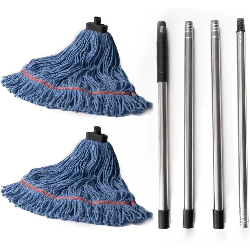 Matthew heavy duty industrial string mop set front view for commercial floor cleaning