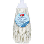 Lola 2011 cotton deck mop refill front view showcasing the natural cotton string yarn replacement head