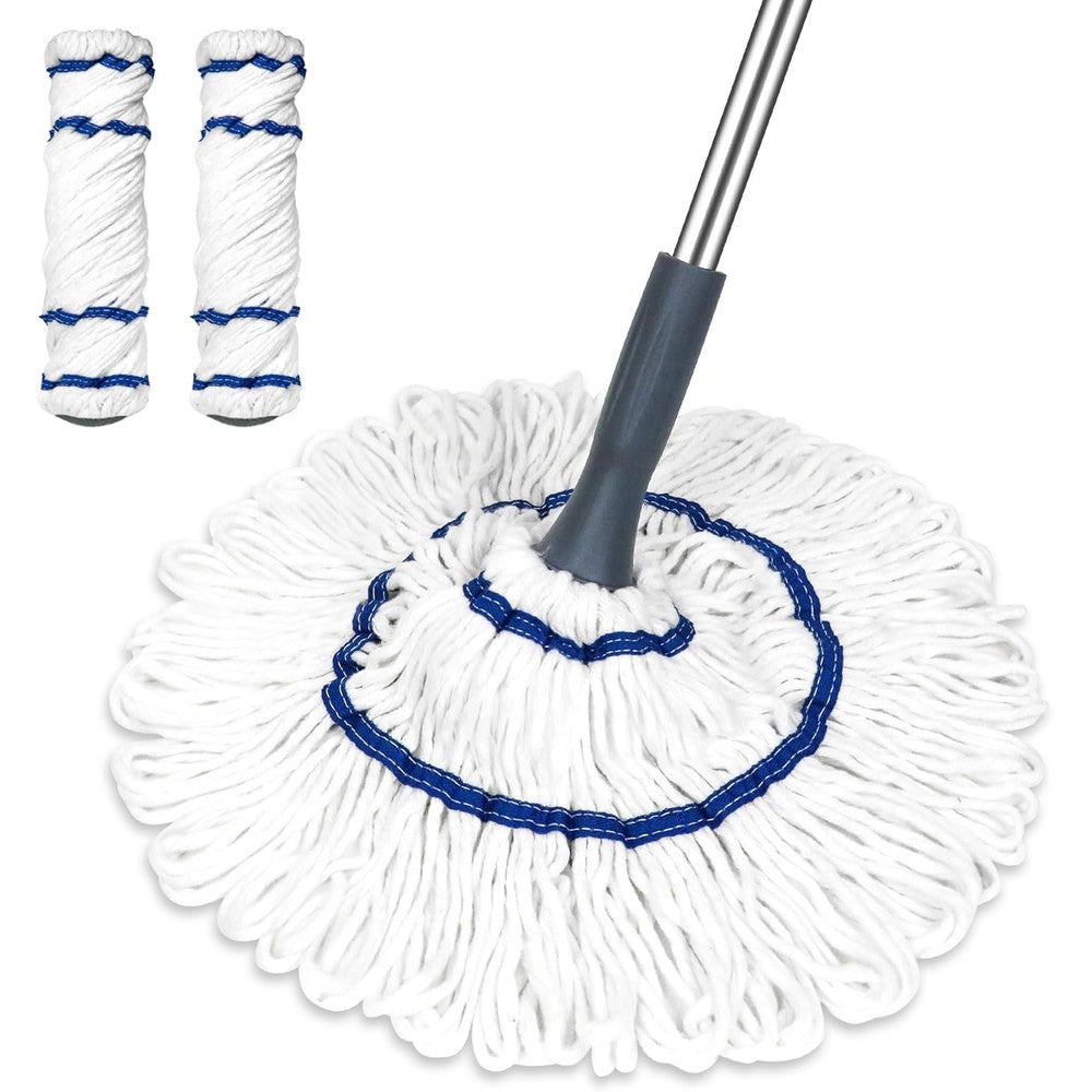 Silkyhose self wringing twist mop white style two front view for professional floor cleaning
