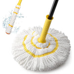 KeFanta self wringing twist mop front view showing the long handle and microfiber head