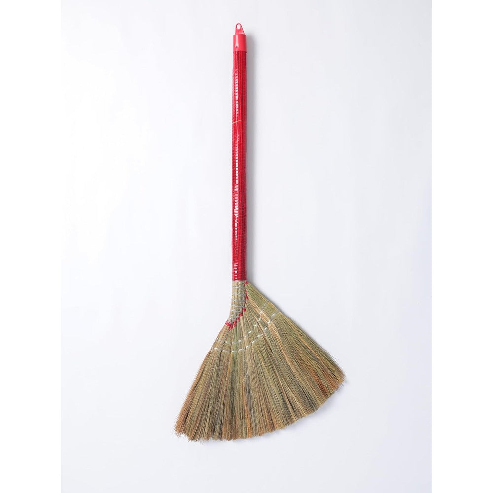 Coco Deluxe Vietnamese Natural Straw Broom front view for indoor floor cleaning.