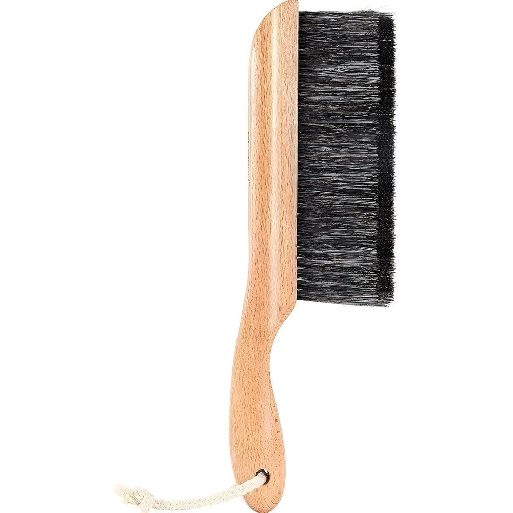 BFWood Horse Hair Hand Broom front view highlighting the natural beechwood handle.