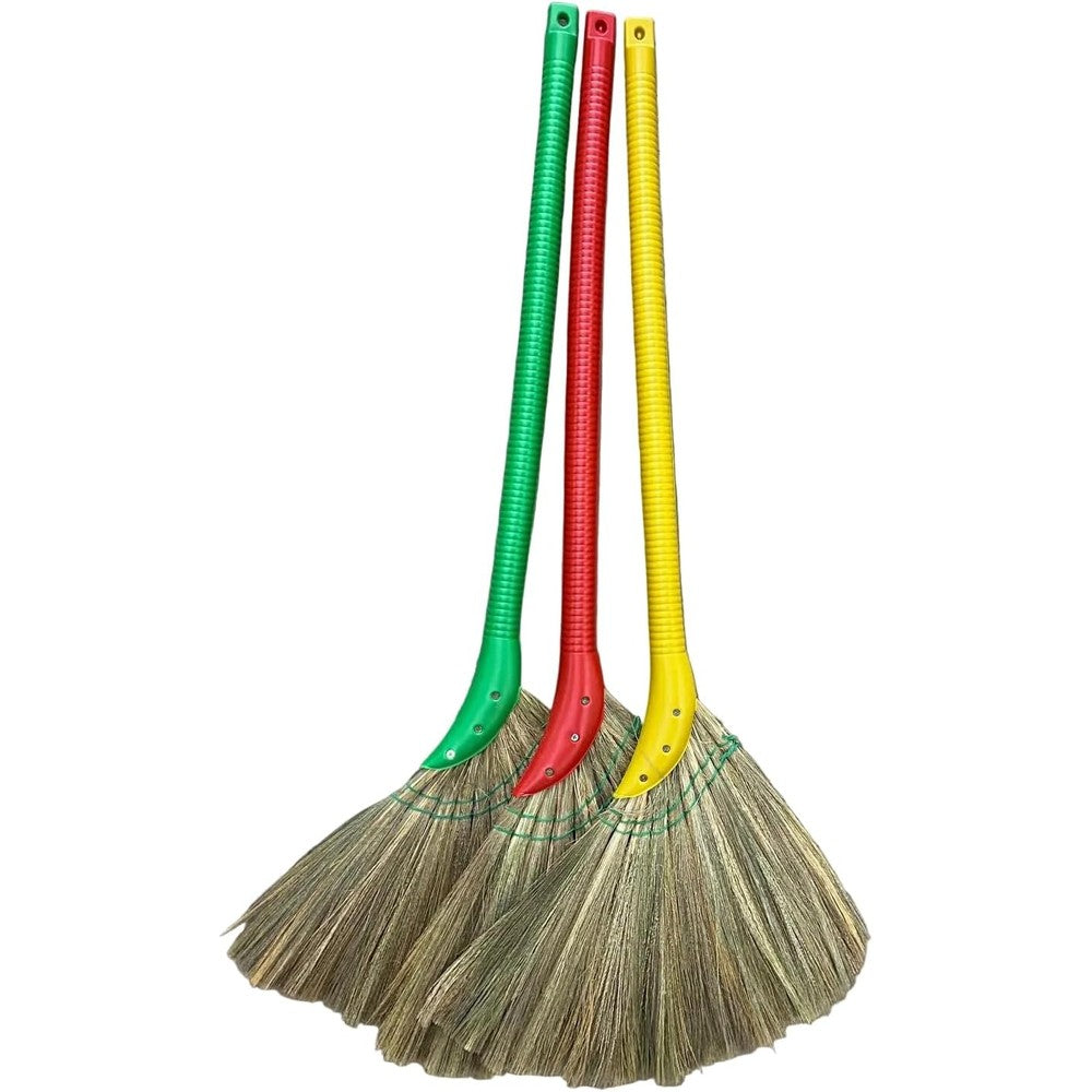 T Tabakh Vietnamese Soft Fan Straw Broom front view authentic handcrafted floor duster.