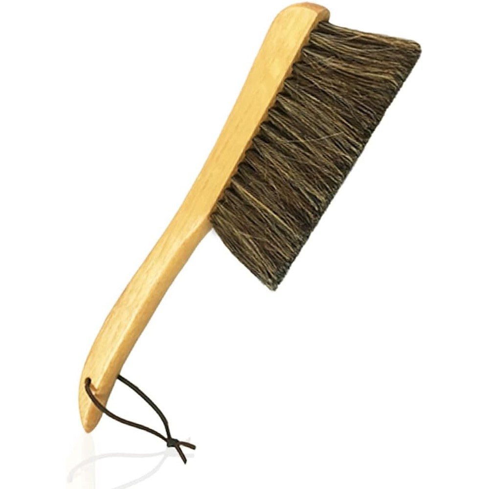 Superwash Plus horsehair counter brush front view showing wooden handle and soft bristles.