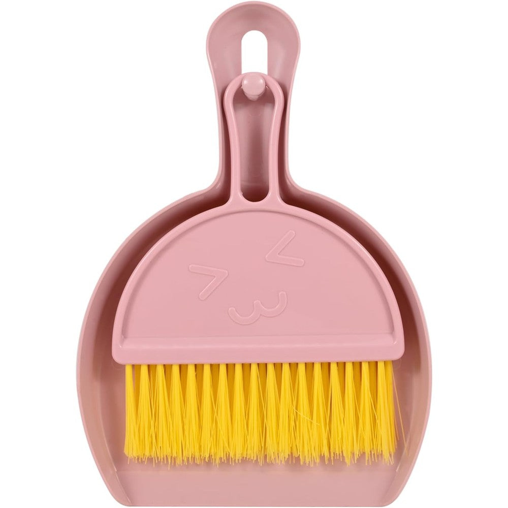 Shaloxar mini broom and dustpan set front view for desktop cleaning.