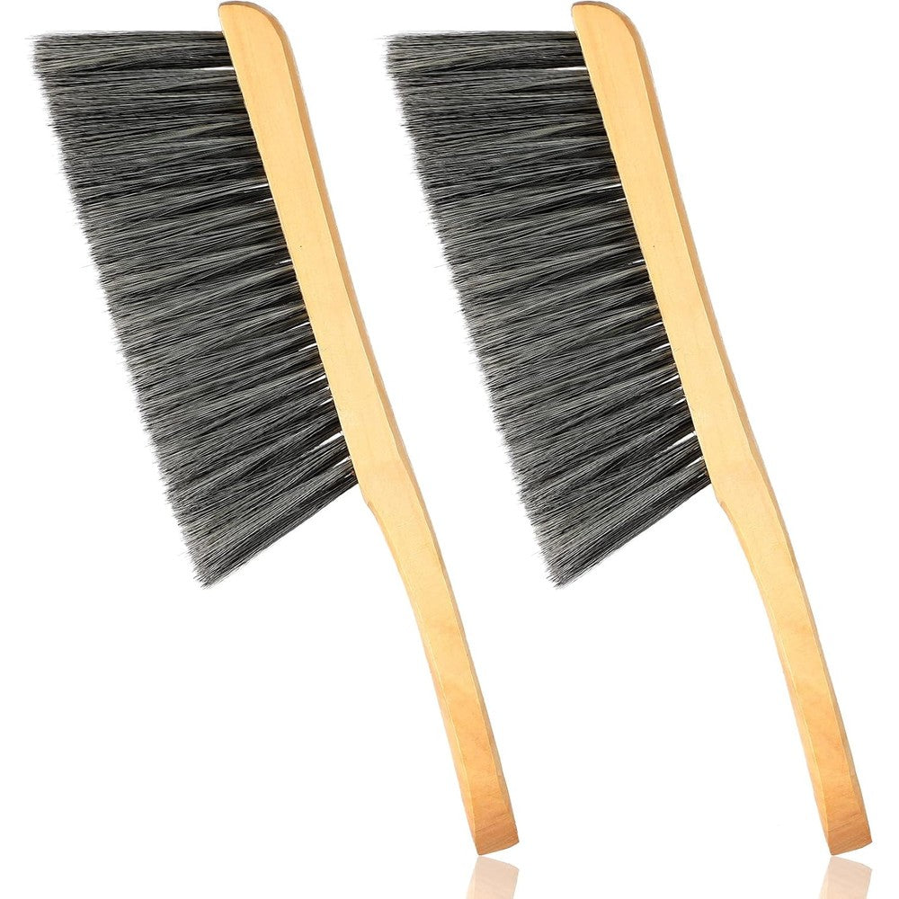 Patelai 2 Pieces Wooden Bench Brushes front view soft dusting tool