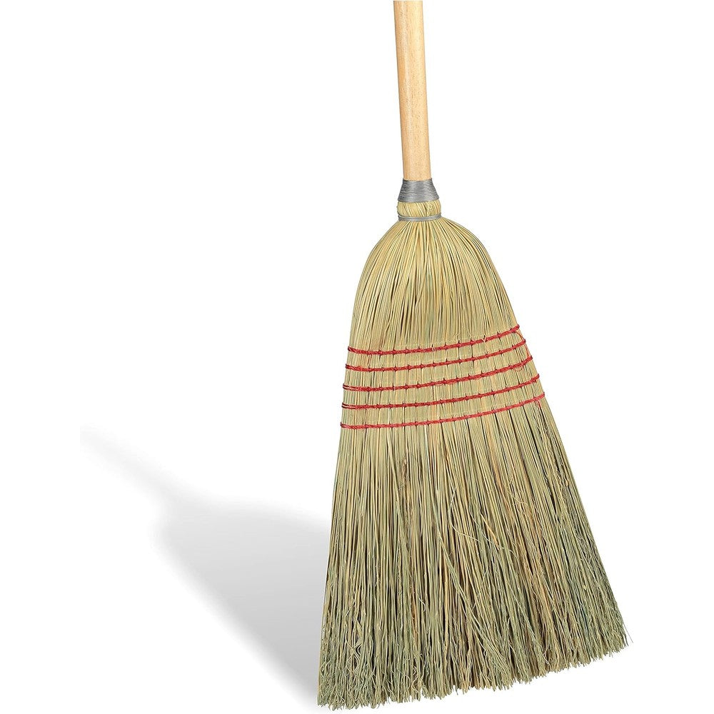 Coastwide Professional CW57732 corn broom front view for floor cleaning.