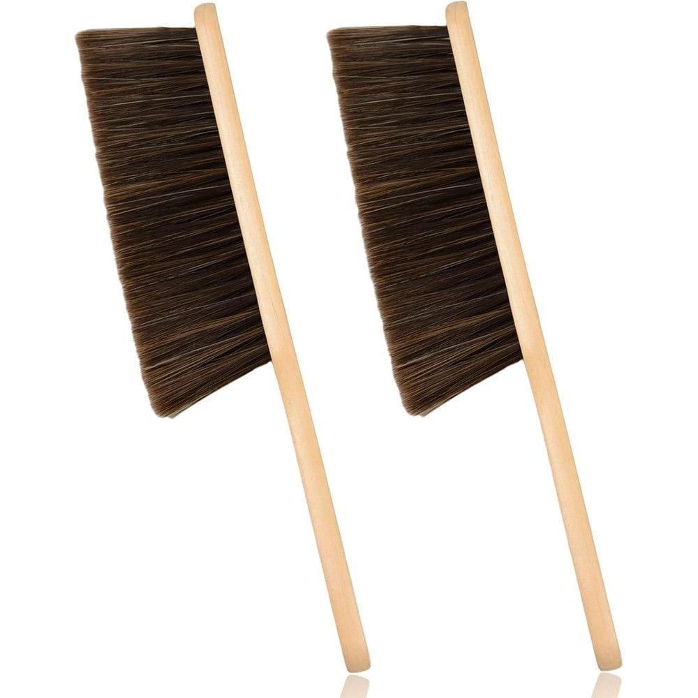 Dazzhues wooden dust brush 2 pieces front view for home cleaning.