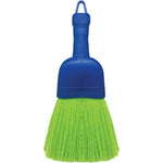 Lola Products Whisk Broom front view showing blue and green bristles.