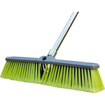 PHYEX 18 inch push broom front view for outdoor floor cleaning.