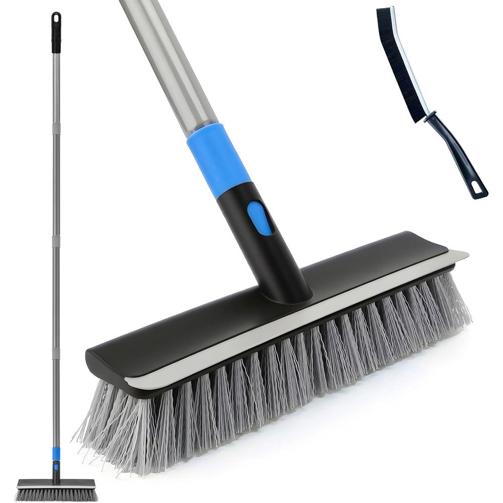 KeFanta deck brush with long handle and stiff bristles
