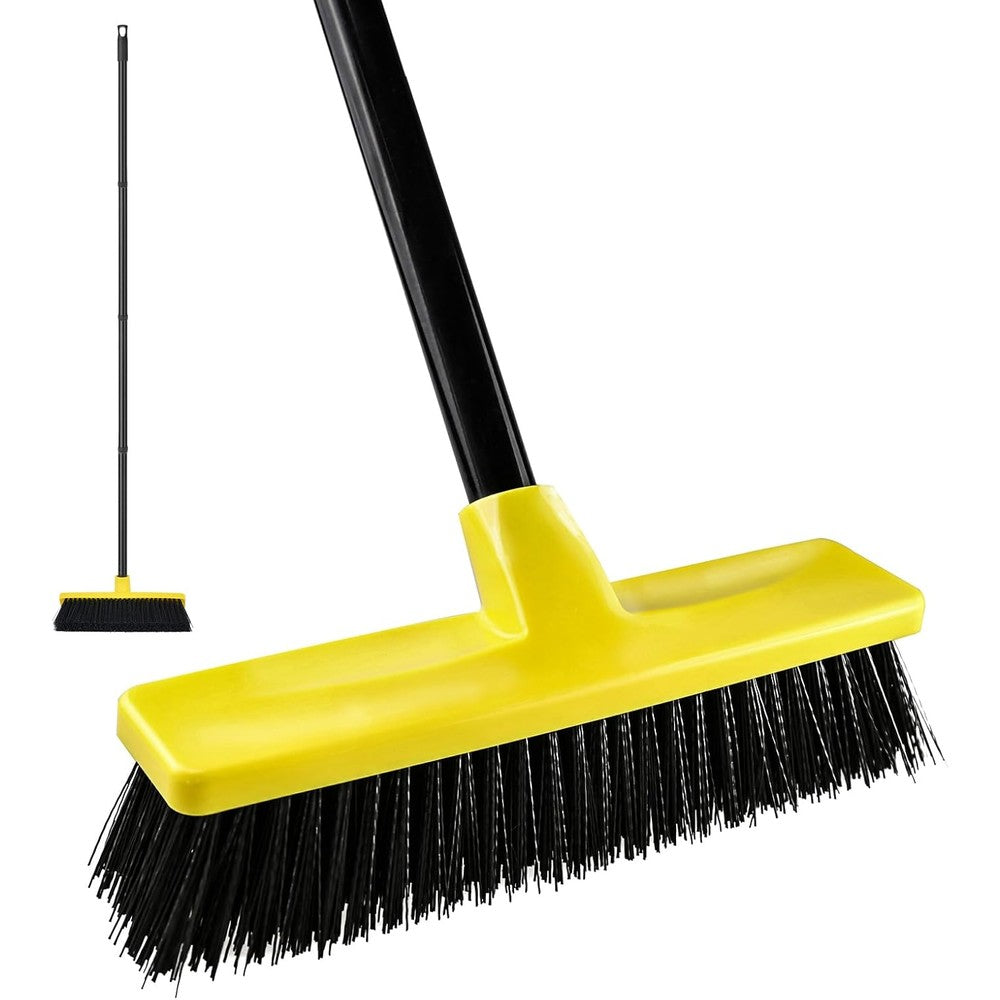 TreeLen push broom outdoor floor scrub brush front view for driveway cleaning