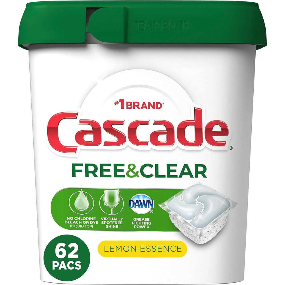 Cascade Free and Clear ActionPacs 62 Count front view packaging