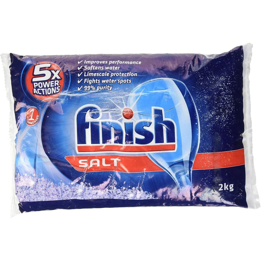 Finish Bosch SGZ9091UC Dishwasher Salt 2kg front view for water softening.