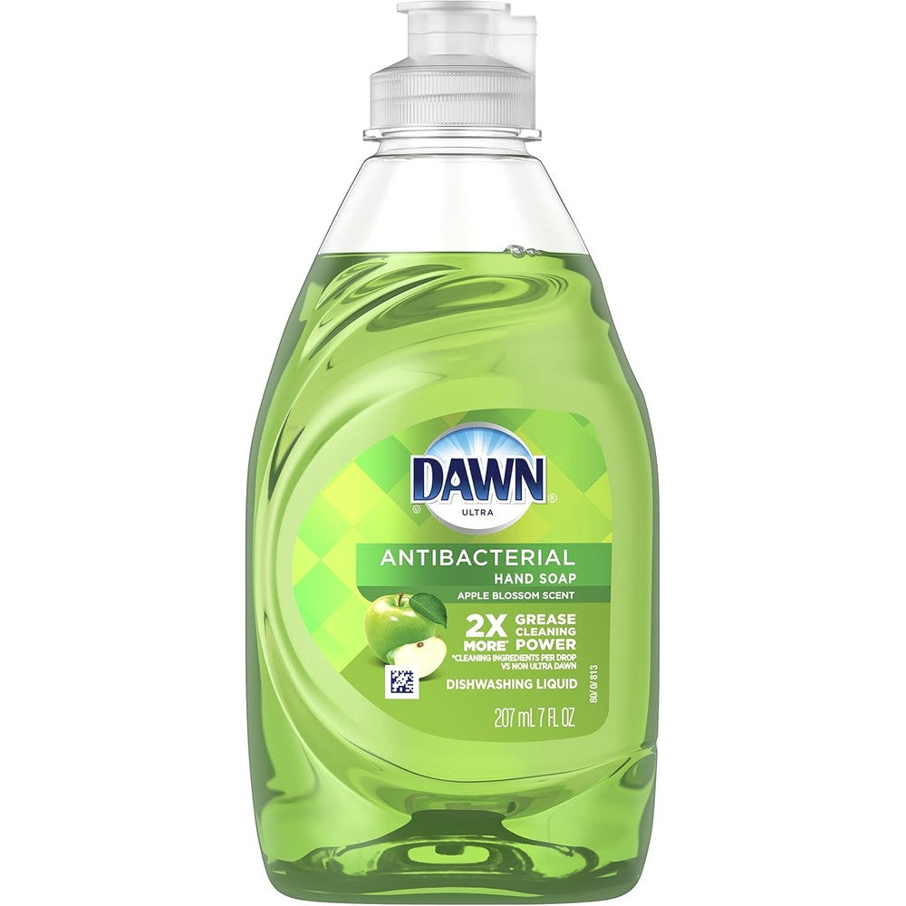 Dawn Ultra Antibacterial Dishwashing Liquid Apple Blossom 7oz front view grease cleaner