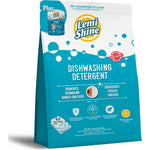 Lemi Shine Natural Dishwasher Detergent Pods 65 count front packaging view showing eco-friendly pods.