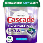 Cascade Platinum Plus Dishwasher Pods 52 count container front view