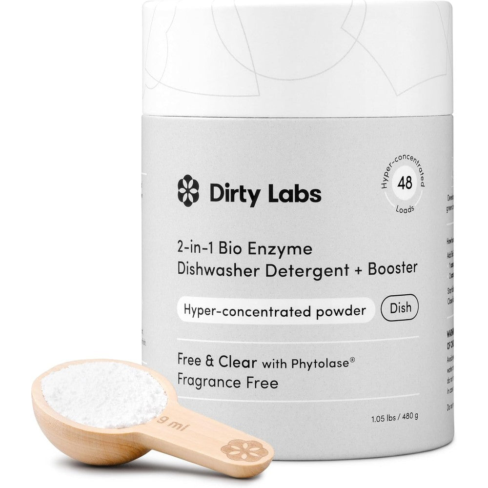 Dirty Labs Scent Free Dishwasher Detergent front view bio enzyme powder