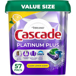 Cascade Platinum Plus Dishwasher Pods front packaging view