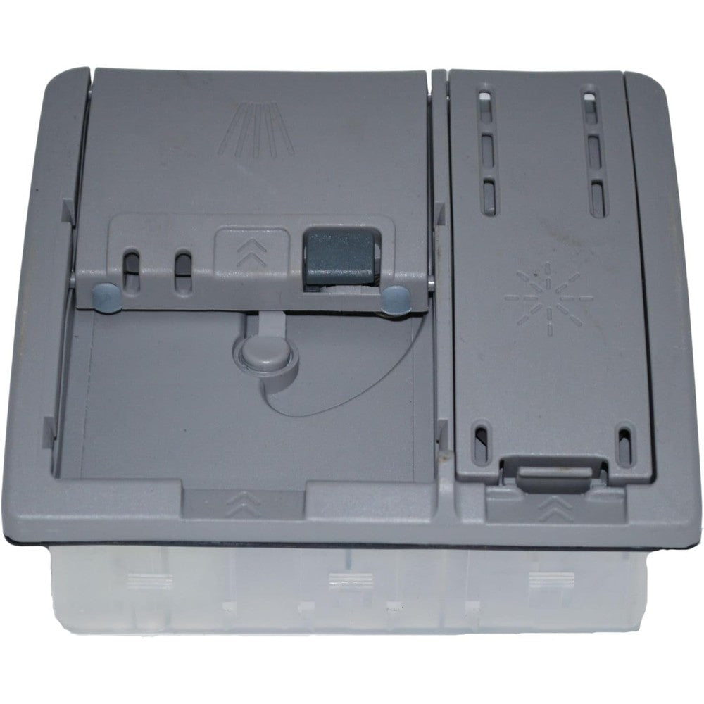 Generic dishwasher soap and rinse aid dispenser front view