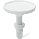 Generic WD12X10284 dishwasher rinse aid dispenser cap front view showcasing the white plastic threaded design.