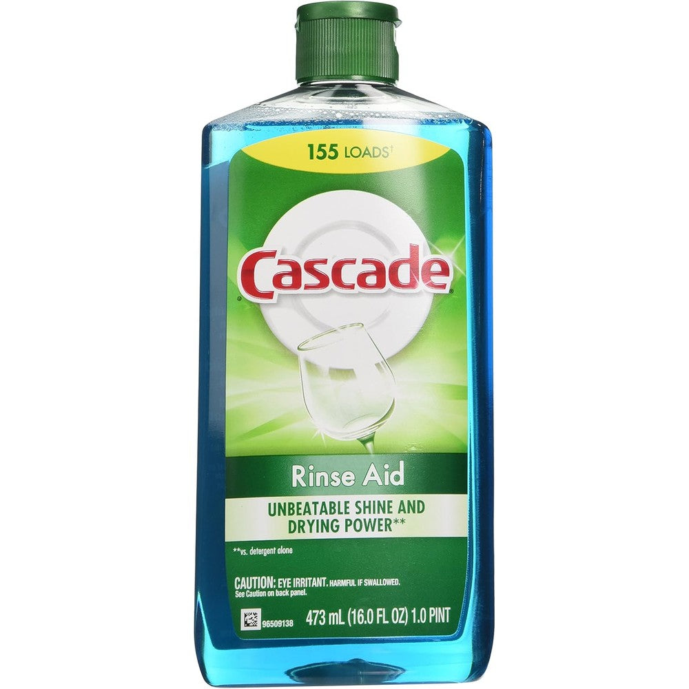Cascade Platinum Power Dry Dishwasher Rinse Aid 16 Fluid Ounce front view imported dishwasher agent