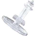 Generic dishwasher rinse aid dispenser cap front view showing transparent polymer material for appliance repair