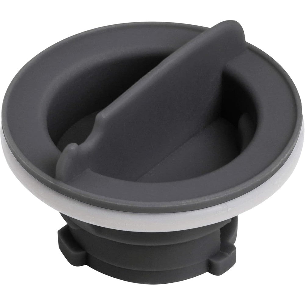 Delushaka dishwasher rinse aid cap front view showing white plastic threads