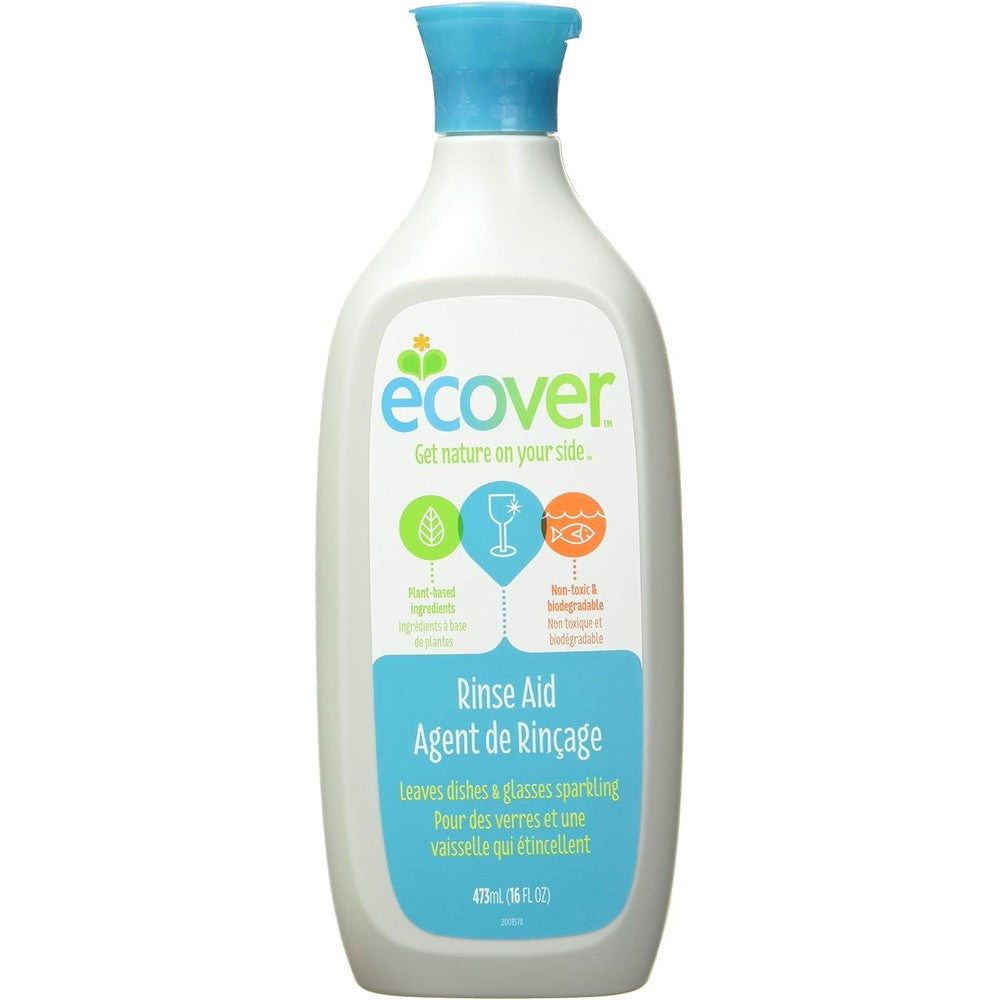 Ecover Naturally Derived Dishwasher Rinse Aid 16 Fluid Ounce bottle front view