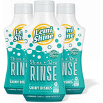 Lemi Shine Shine + Dry Natural Dishwasher Rinse Aid front view for hard water stain removal.